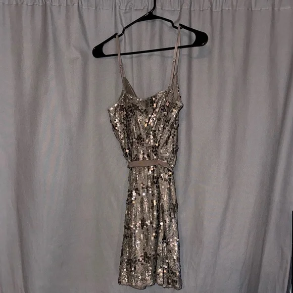 casual flowy white dress Shiny Tassels Embellished Tulle Plunge Flowy Mini Dress Cross Back – sunifty main image 1